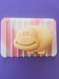 Pink and White Silicone Soap Dish